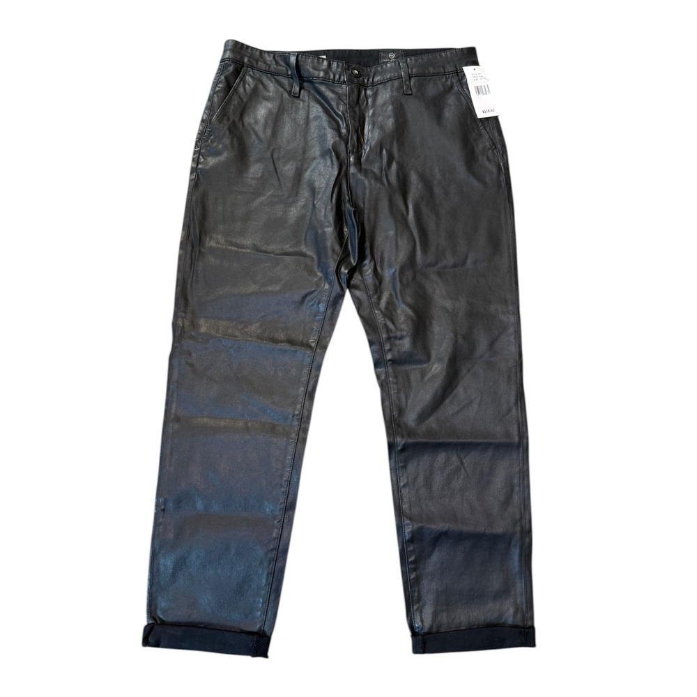 AG Adriano Goldschmied Caden Tailored Trouser Super Black Leatherette Pant 4‎ 27
